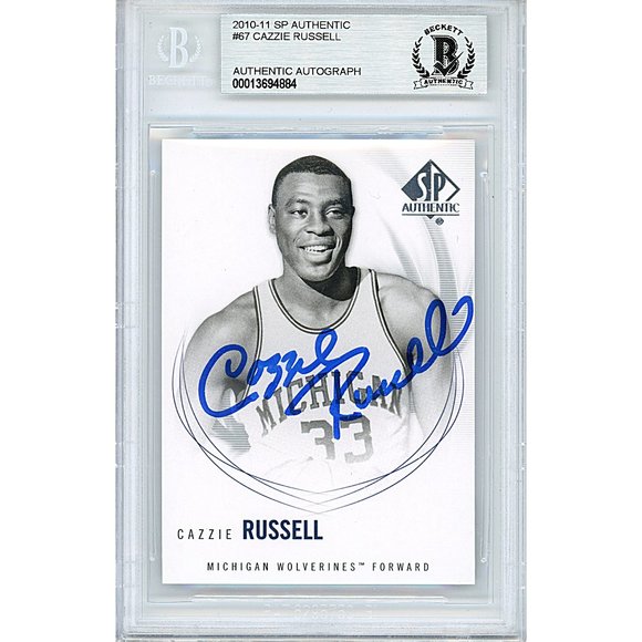 Cazzie Russell Signed UM Wolverines SP Auth Basketball Card Beckett Autographed - Picture 1 of 4